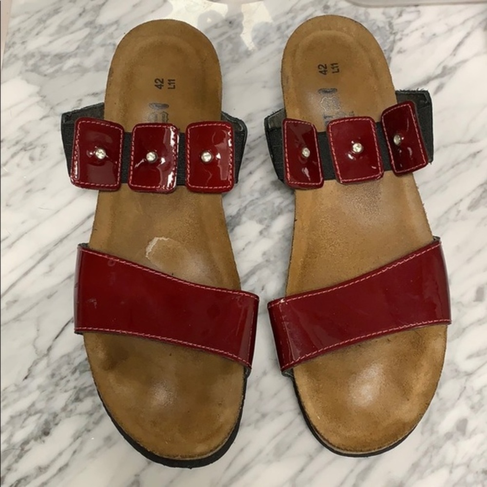 Naot Ashley Sandal Red Patent Rhinestones